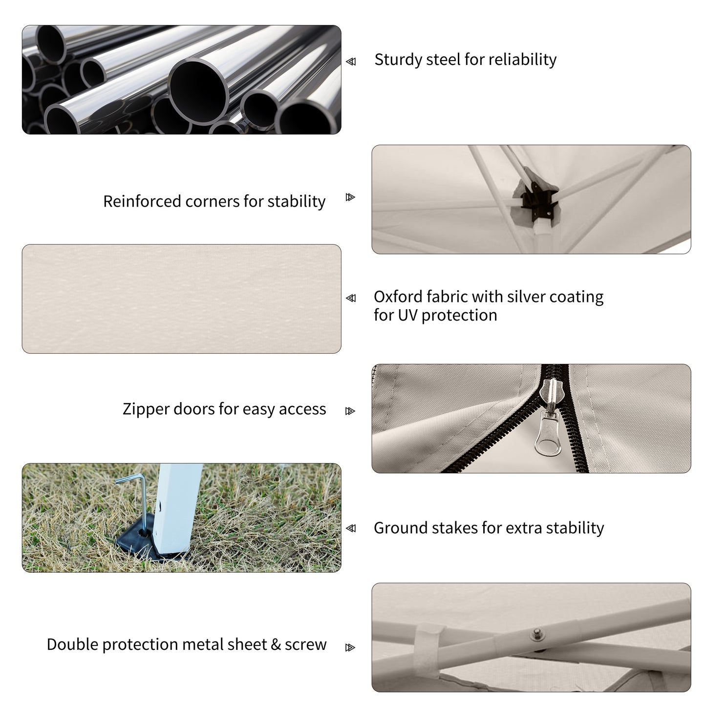 Outsunny 3x3m Pop Up Gazebo W/ Mesh Walls-Tan