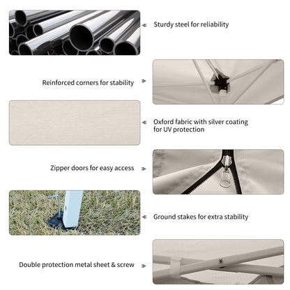 Outsunny 3x3m Pop Up Gazebo W/ Mesh Walls-Tan