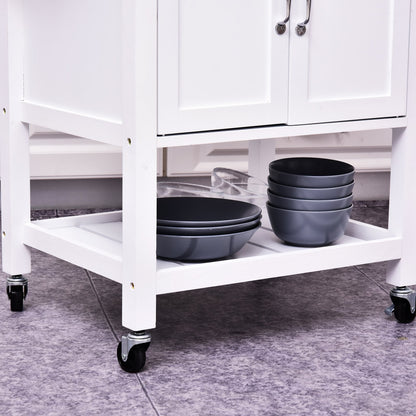 Kitchen Island Trolley Cart With Drawer-White/Oak Colour