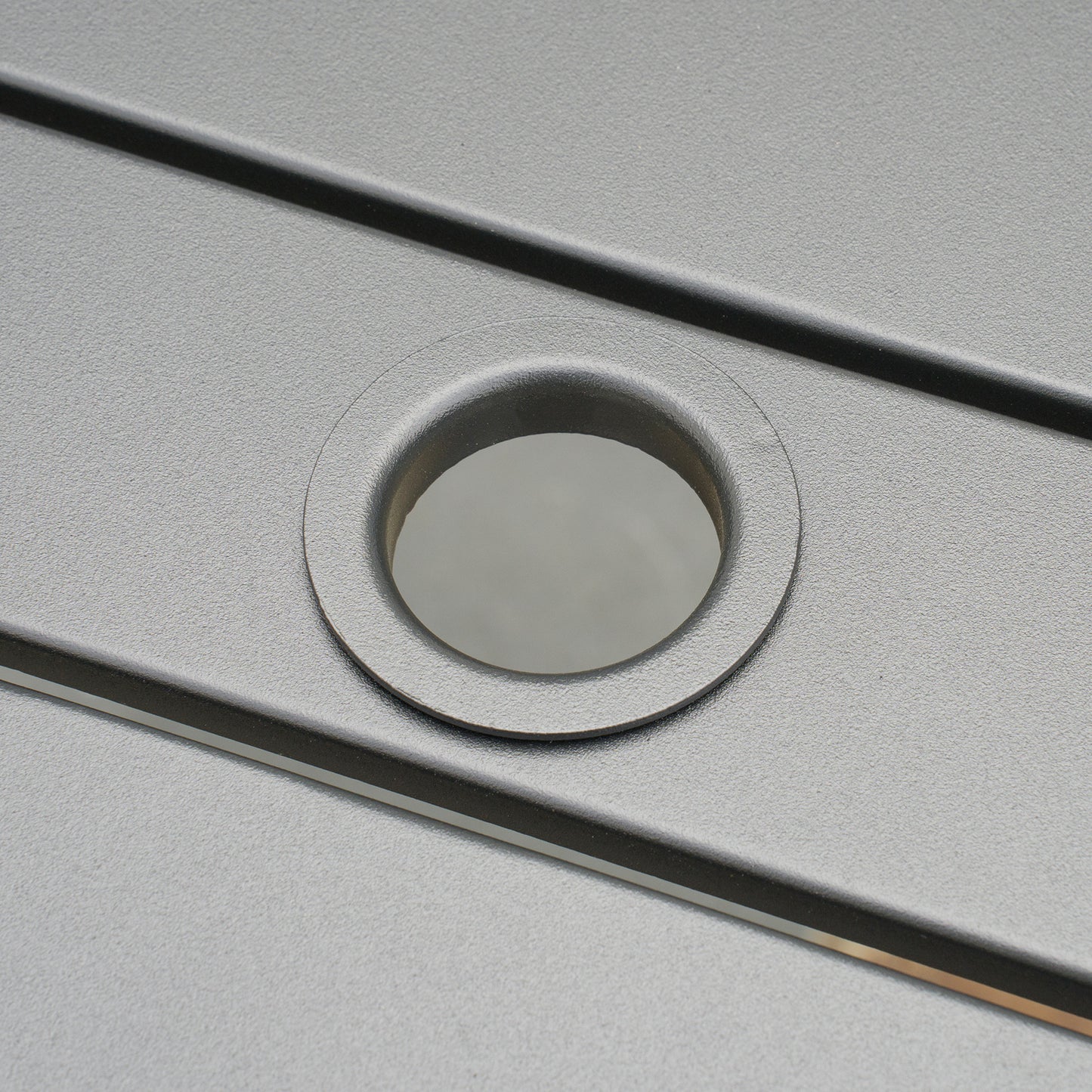 Outsunny Garden Table with Parasol Hole, Outdoor Dining Garden Table for Four, Square Patio Table with Slatted Metal Plate Top, Black