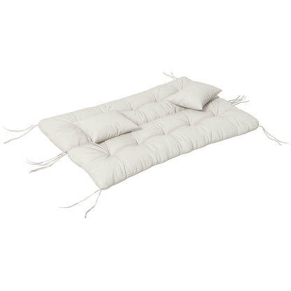 Outsunny 4-Piece Back and Seat Cushion Replacement with 2 Pillows, Patio Chair Cushions Set with Ties, White