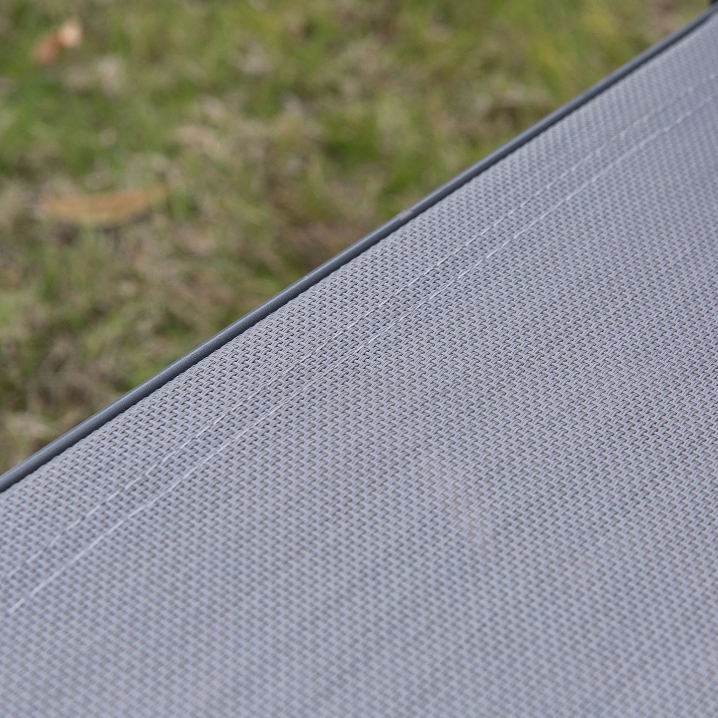 Outsunny 4 Piece Curved Steel Patio Furniture Set w/ Loveseat, Texteline Seats, Glass Top Table For Party Event, Grey