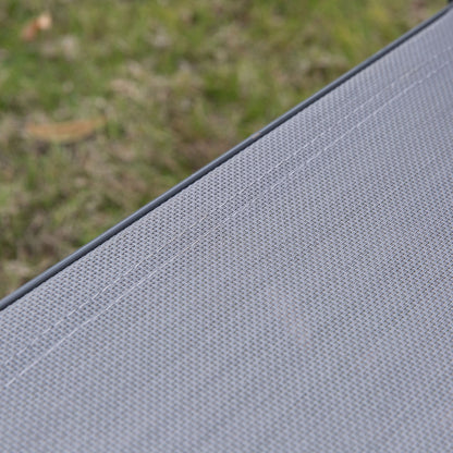 Outsunny 4 Piece Curved Steel Patio Furniture Set w/ Loveseat, Texteline Seats, Glass Top Table For Party Event, Grey