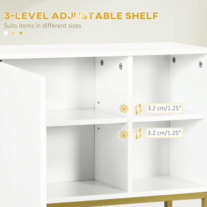 Kleankin Bathroom Wall Cabinet, Over Toilet Storage Cabinet with Door and Storage Shelves for Hallway, Living Room, White