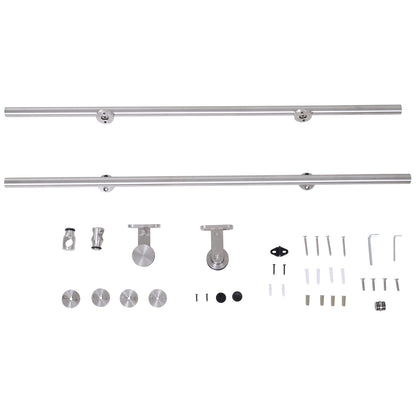 35-45mm Track Stainless Steel Sliding Door Kit Silver