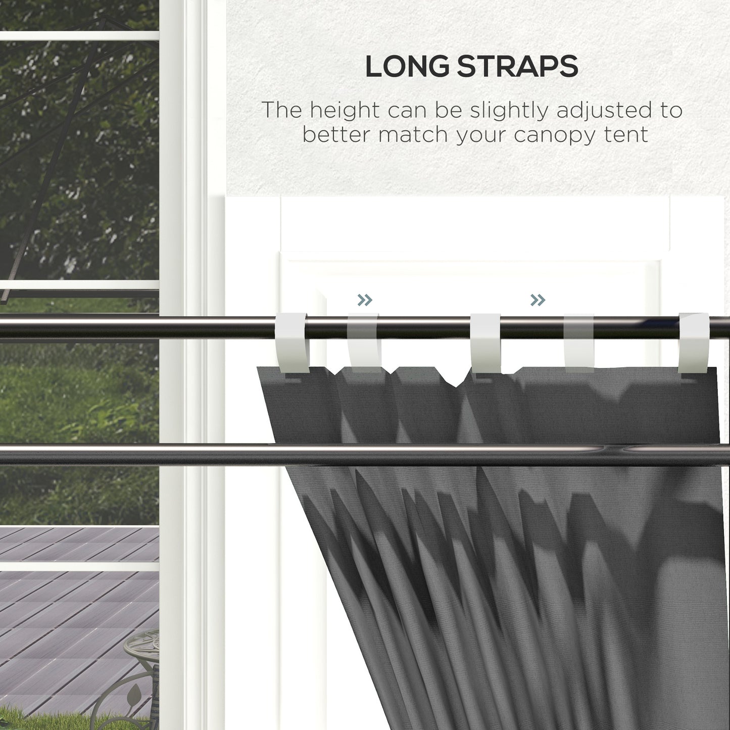 Outsunny Gazebo Side Panels, 2 Pack Sides Replacement, for 3x3(m) or 3x6m Pop Up Gazebo, with Doors and Windows, Grey