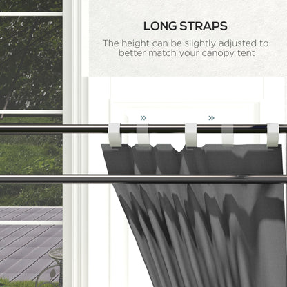 Outsunny Gazebo Side Panels, 2 Pack Sides Replacement, for 3x3(m) or 3x6m Pop Up Gazebo, with Doors and Windows, Grey