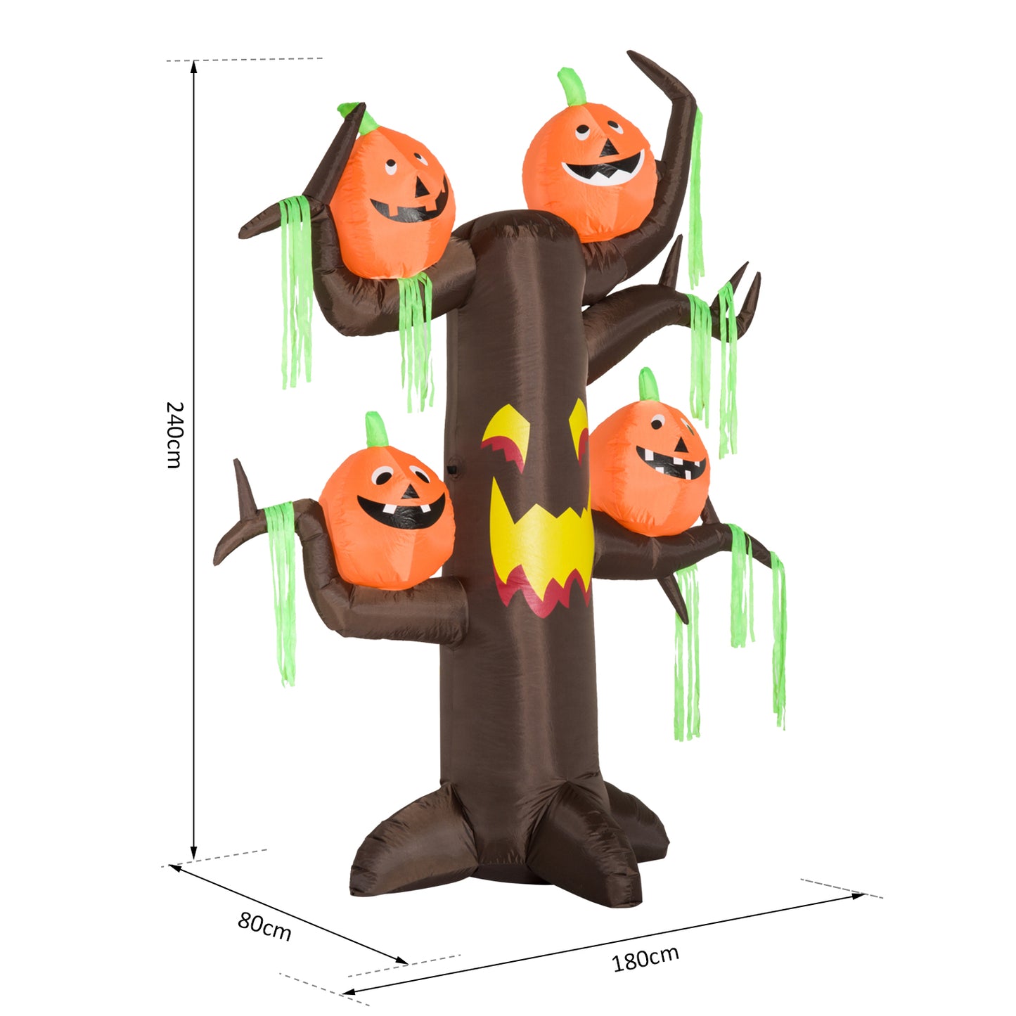 Halloween Inflatable Decoration Ghost Tree, 2.4m, 6 LED lights