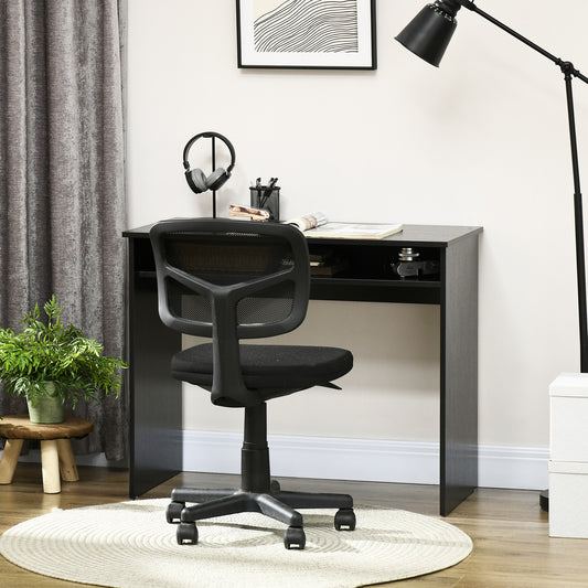 Computer Writing Desk with Storage Compartment Workstation Learning Centre for Home Office 90W x 50D(cm) - Black