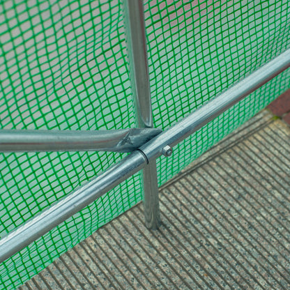 Outsunny 2.5 x 2m Walk-In Polytunnel Greenhouse, with Steel Frame, PE Cover, Roll-Up Door and 4 Windows, Green