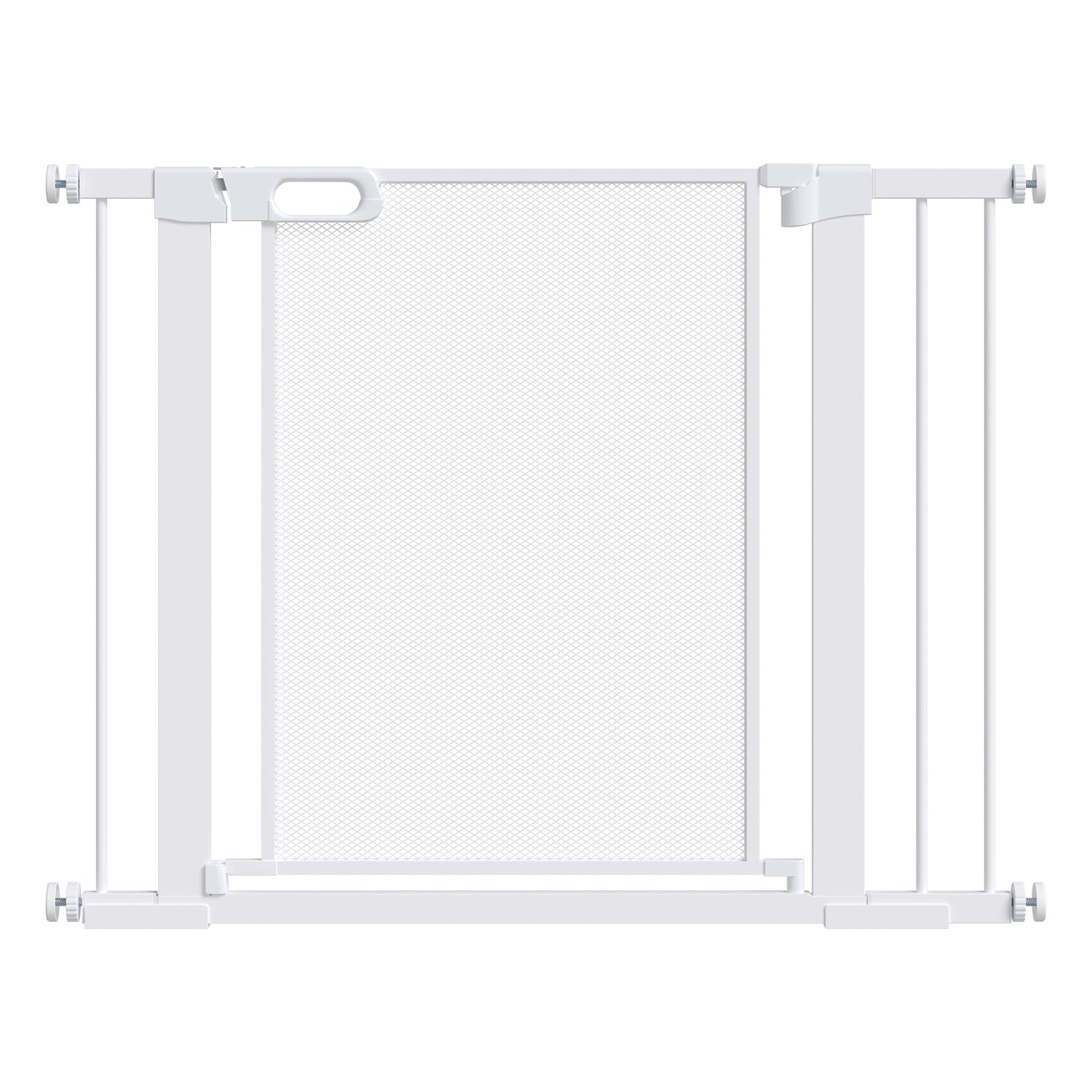 PawHut Pressure Fit Safety Gate for Doorways and Staircases, Dog Gate w/ Auto Closing Door, Pet Barrier for Hallways w/ Double Locking - White