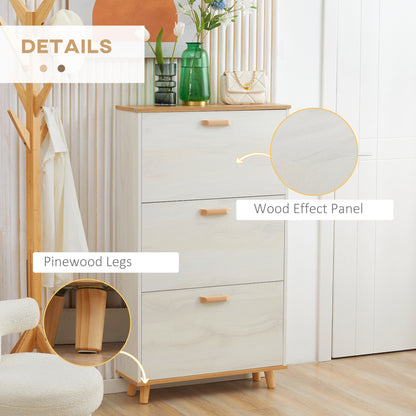 Narrow Shoe Cabinet, Slim Shoe Storage Cabinet with 3 Flip Drawers and Adjustable Shelves, 12 Pair of Shoes Organizer for Hallway