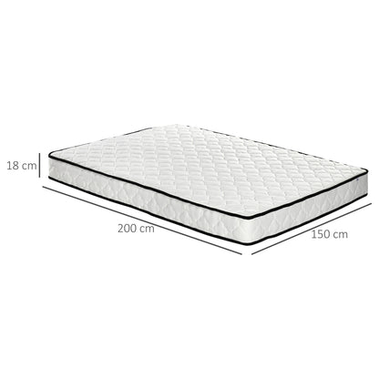King Mattress, Pocket Sprung Mattress in a Box with Breathable Foam and Individually Wrapped Spring, 200cmx150cmx18cm, White