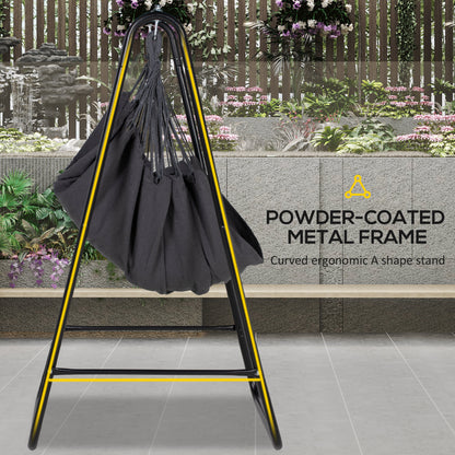 Outsunny Hammock Swing Chair with Stand And Cushion - Dark Grey