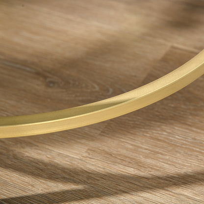 Round Side Table Modern Coffee Tables with Gold Metal Base, Table with Tempered Glass Tabletop, for Living Room, Bedroom, dining room