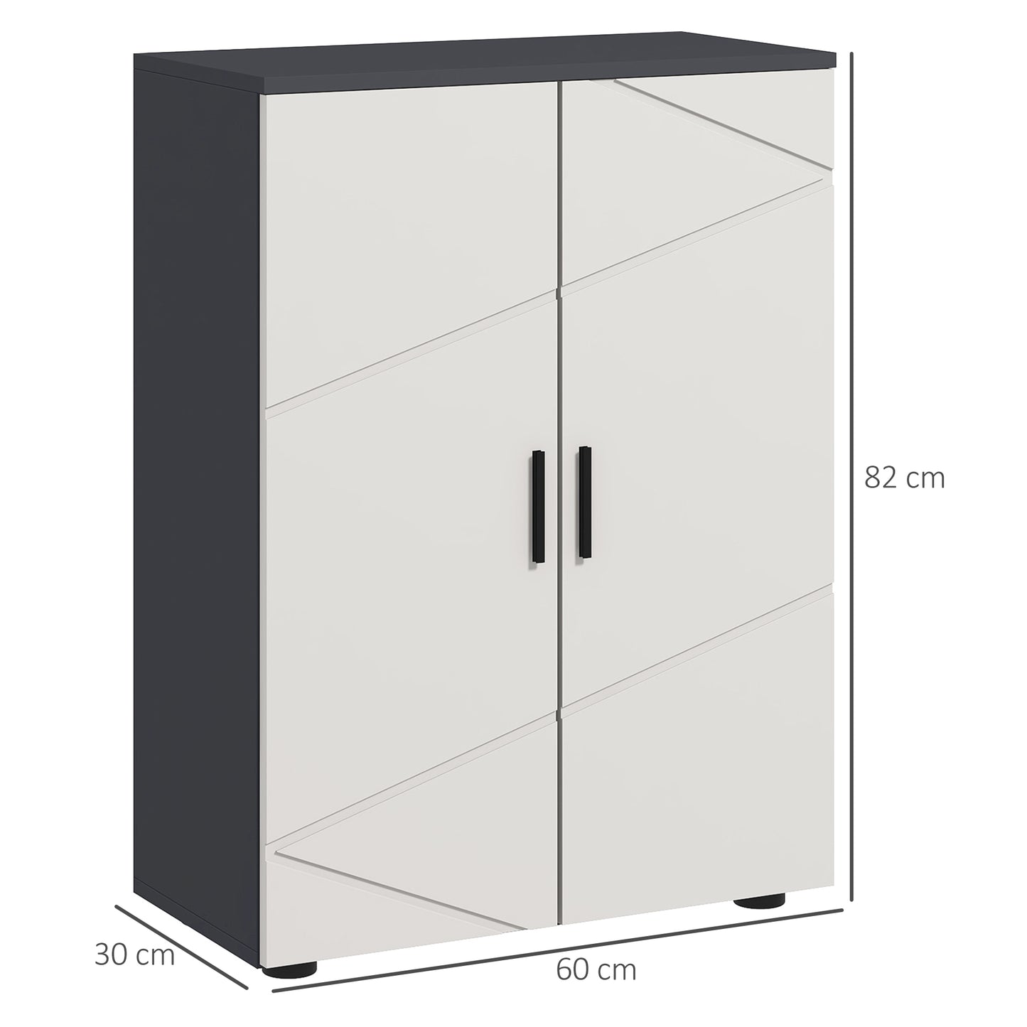 Kleankin Bathroom Cabinet, Small Bathroom Storage Cabinet with 2-Doors Cupboard, 2 Adjustable Shelves and Soft Close Mechanism, Grey