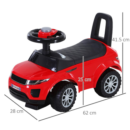 3-in-1 Ride On Car Foot To Floor Slider Toddler w/ Horn Steering Wheel NO POWER Manual Under Seat Storage Safe Design Red