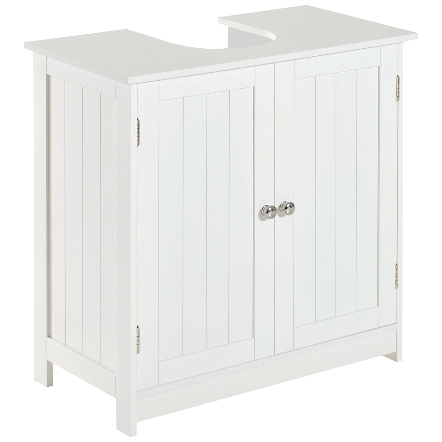 Under Sink Bathroom Storage Organiser Cabinet 2 Layers Vanity Unit Wooden - White