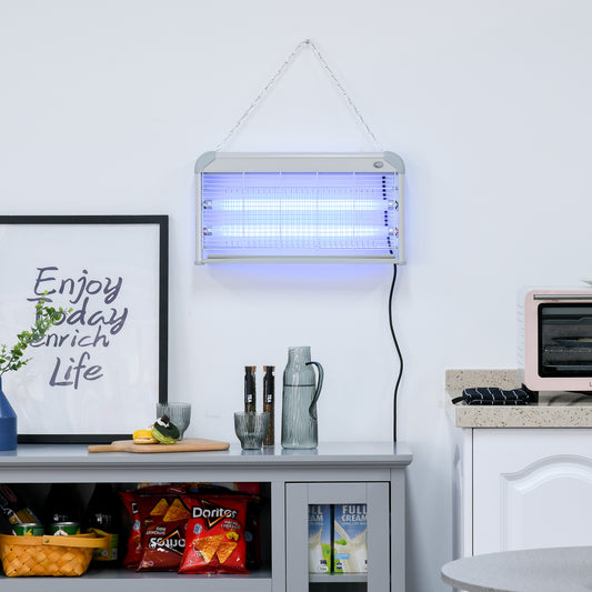 Outsunny Free Standing Wall Hanging 30W Electric Fly Mosquito Killer 60m2  Coverage Electric Fly Zapper, Bug Zapper, Insect Killer