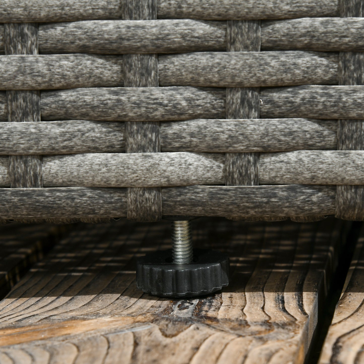 3 Pieces Rattan Garden Furniture 4 Seater Outdoor Patio Corner Sofa Chair Set with Coffee Table Thick Cushions Grey