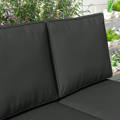 Outsunny 3-Piece Back and Seat Cushion Pillows Replacement, Patio Chair Cushions Set for Indoor Outdoor, Charcoal Grey