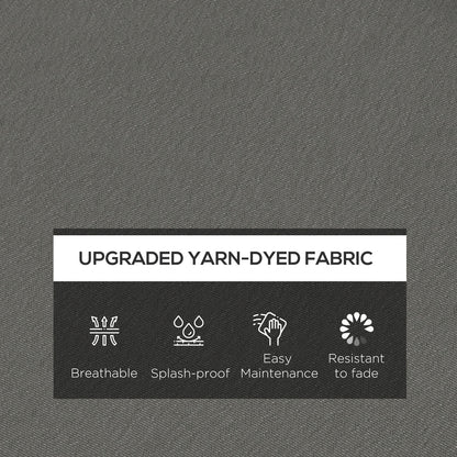 Outsunny 4-Piece Seat Cushions Pillow Replacement, Patio Chair Cushions Set with Ties for Indoor Outdoor, Charcoal Grey