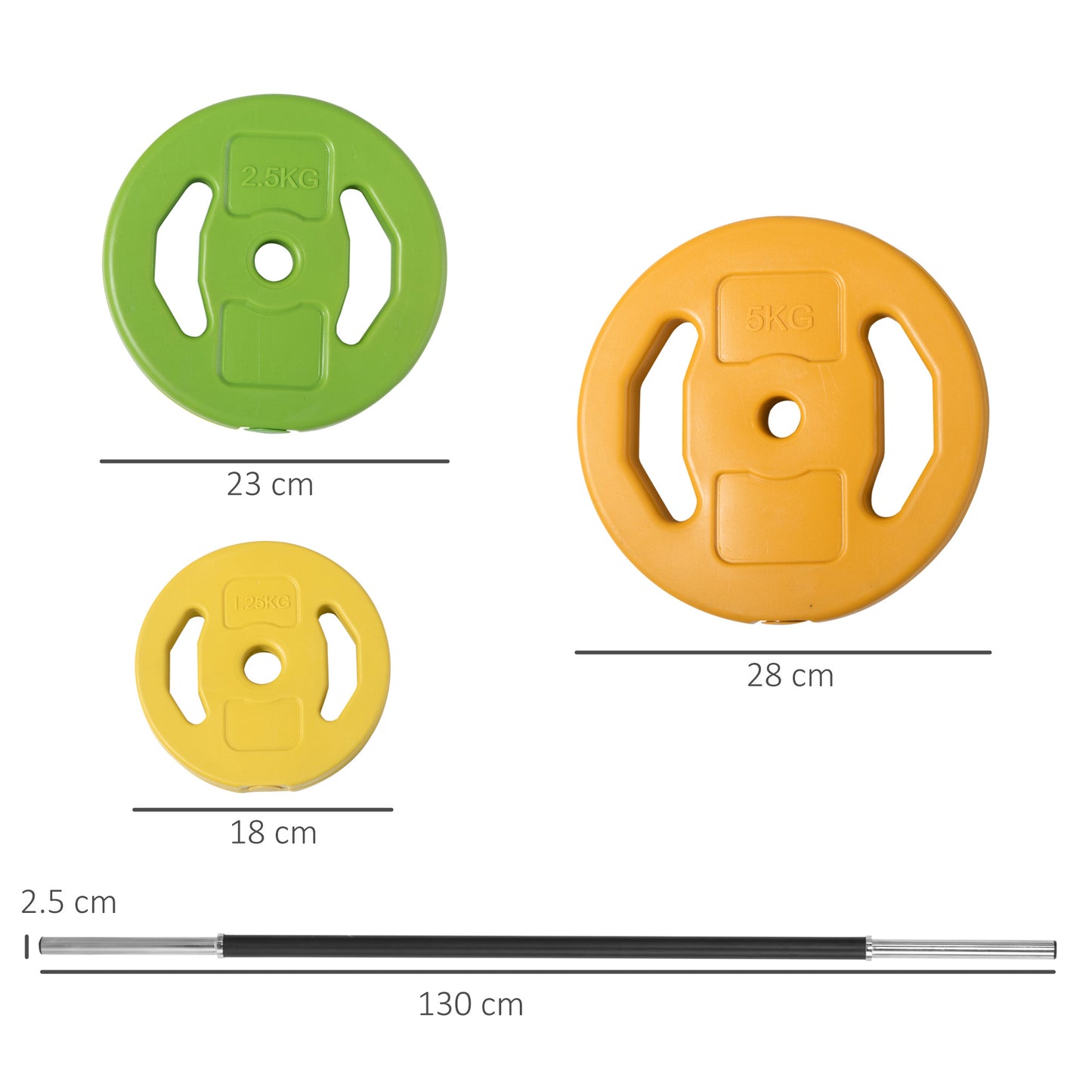 20kg Barbell Weights Set, Adjustable Weights With Non-slip Handle, for Women and Men Home Gym Strength Training
