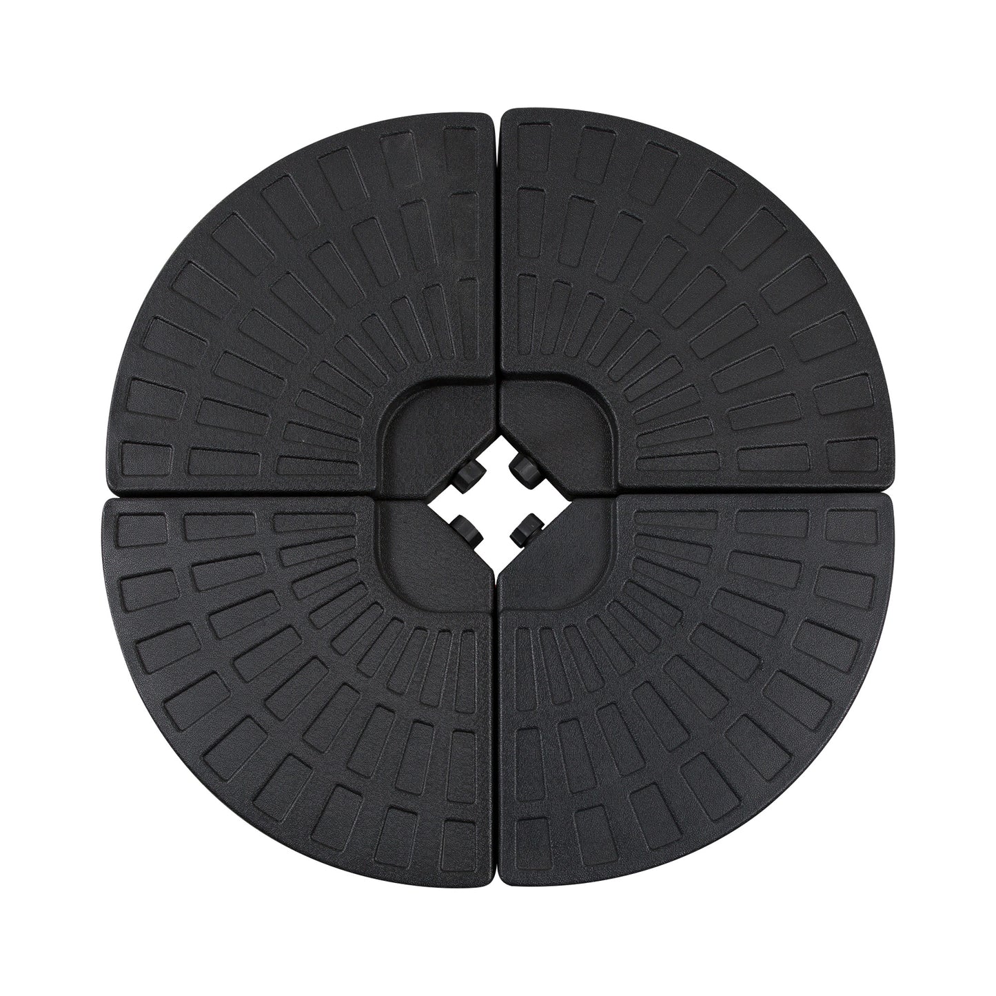 Outsunny 4 Piece Portable Round Parasol Base Umbrella Cross Stand Weights Holder Sand or Water Filled Outdoor Garden Patio