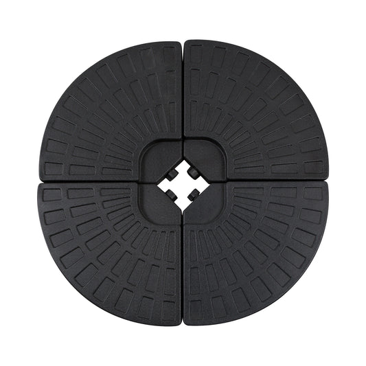 Outsunny 4 Piece Portable Round Parasol Base Umbrella Cross Stand Weights Holder Sand or Water Filled Outdoor Garden Patio