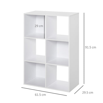 3-tier 6 Cubes Storage Unit Particle Board Cabinet Bookcase Organiser Home Office Shelves White