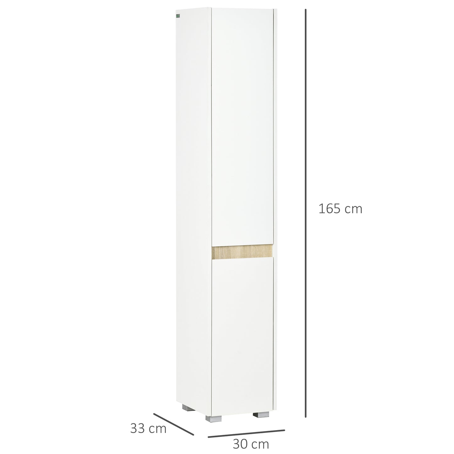 Kleankin Tall Bathroom Cabinet with Adjustable Shelves, 5-Tier Modern Freestanding Tallboy with Storage Cabinets, White
