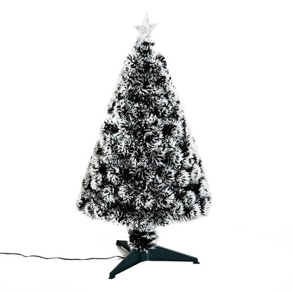 3ft 90cm Green/White Artificial Christmas Tree With Prelit LED