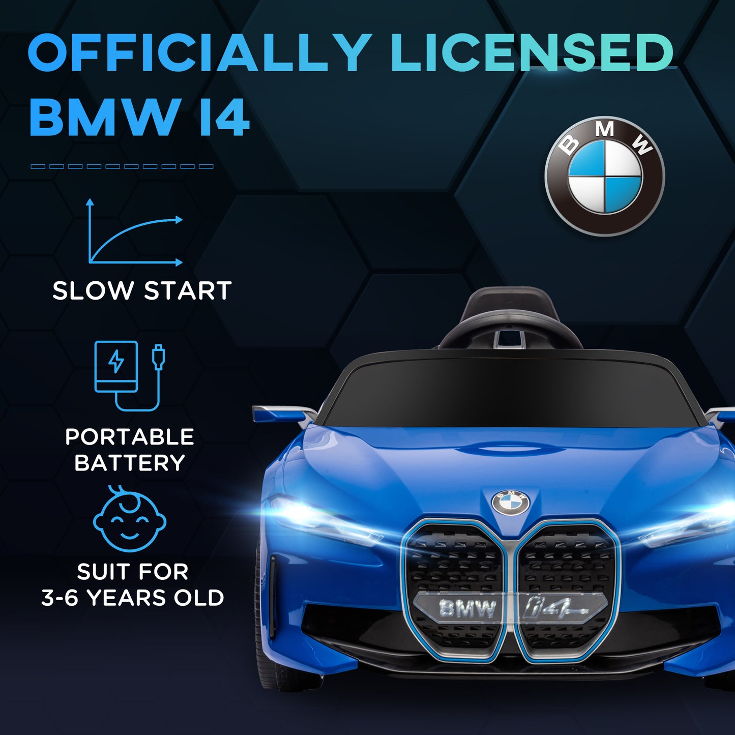 BMW i4 Official Licensed 12V Kids Electric Ride-On Car