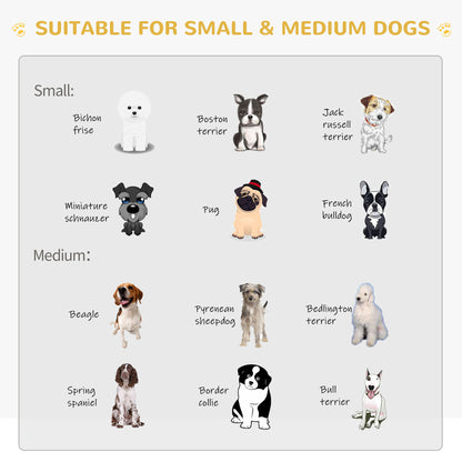 PawHut Furniture Style Wooden Dog Crate Kennel Top End Table Decorative Dog Cage Lattice Night Stand with Lockable Door, 60 x 91 x 74 cm, Grey