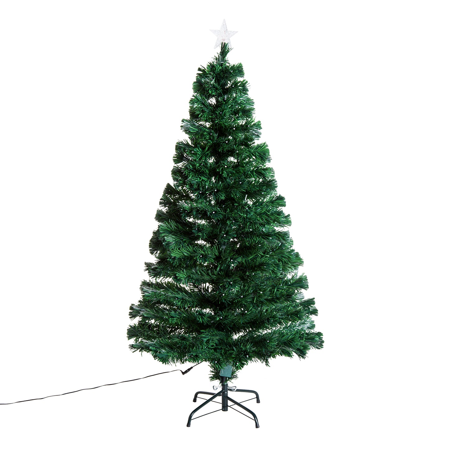 5ft 150cm Green Fibre Optic Artificial Christmas Tree - Multicolour