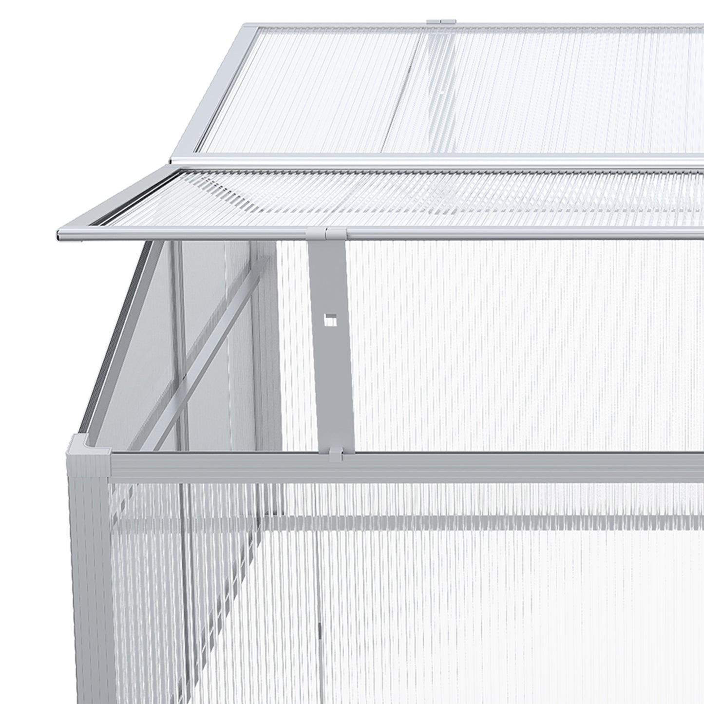 Outsunny Outdoor 2 Level Adjustable Roof Cold Frame Greenhouse with Aluminium Frame