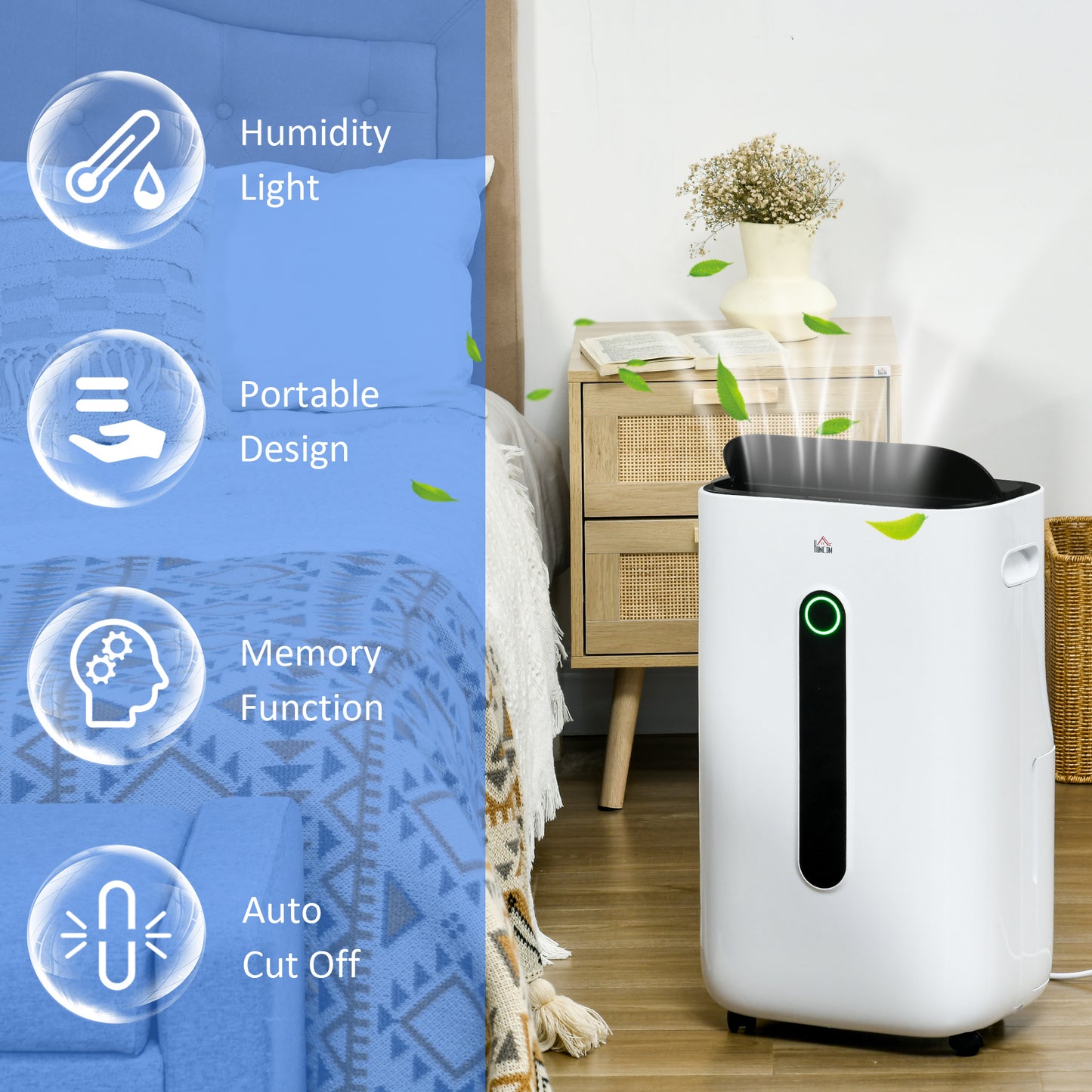 6500mL Portable Dehumidifier with Air Purifier Filter, 24H Timer, 4 Modes, 22L/Day, for Home Laundry Basement