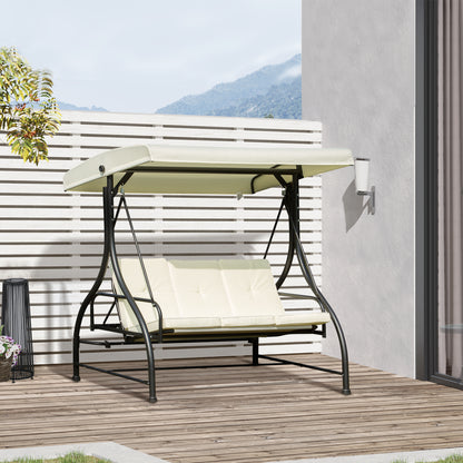 Outsunny 185L*125D*173H cm Swing Chair-Beige/Black