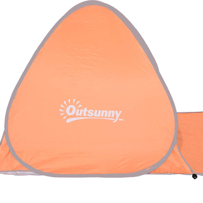 Outsunny Pop-up Portable Beach Tent Hiking UV Protection Patio Sun Shade Shelter Tent of 2 Person-Orange