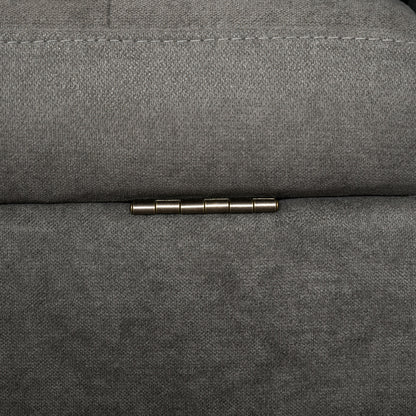 Modern 3-Seater Sofa Button-Tufted Fabric Couch with Hidden Storage Rubberwood Legs for Living Room, Grey