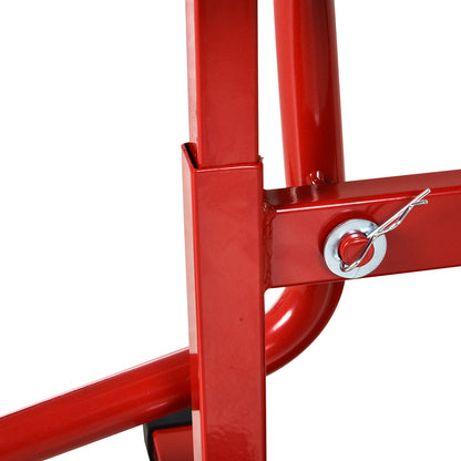 DURHAND Steel Manual Repair Motorcycle Lift Red