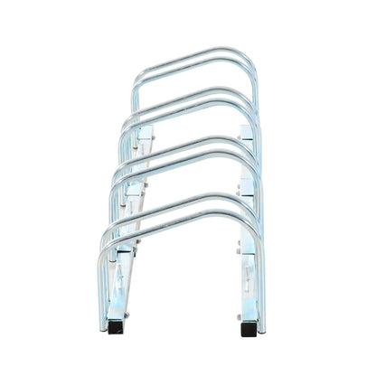 4-Bike Floor Cycle Stand Storage Organiser Rack Silver