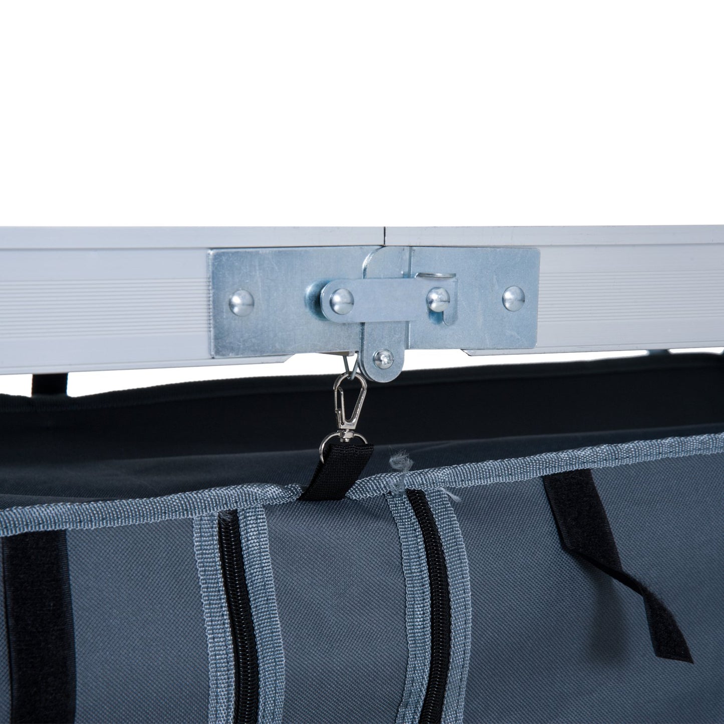 Outsunny Adjustable Aluminum Picnic Table-Pebbles White