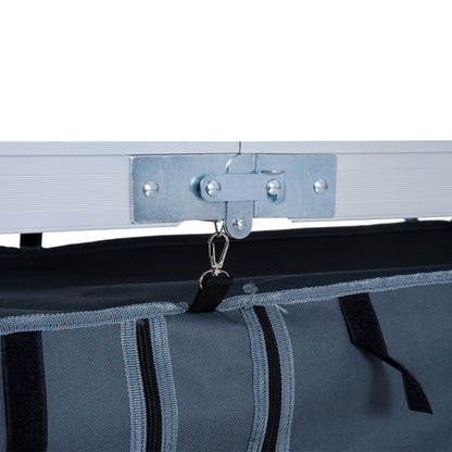 Outsunny Adjustable Aluminum Picnic Table-Pebbles White