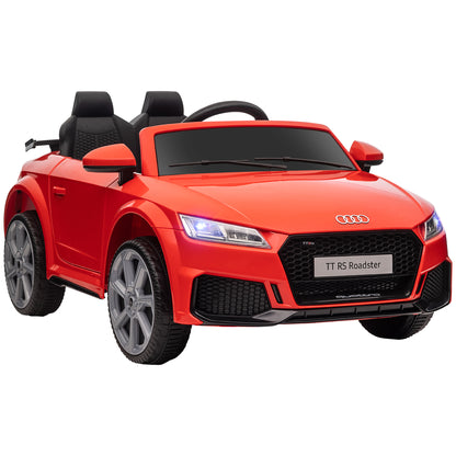 Audi TT RS 12V Rechargeable Battery Ride On Car With Remote, Forward Reverse Lights Horn - Red