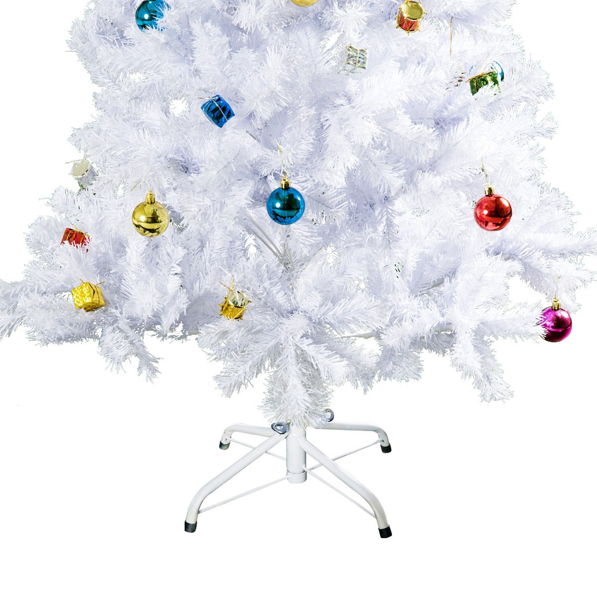 6ft Snow Artificial Christmas Tree With Metal Stand Decorations Home Seasonal Elegant Faux