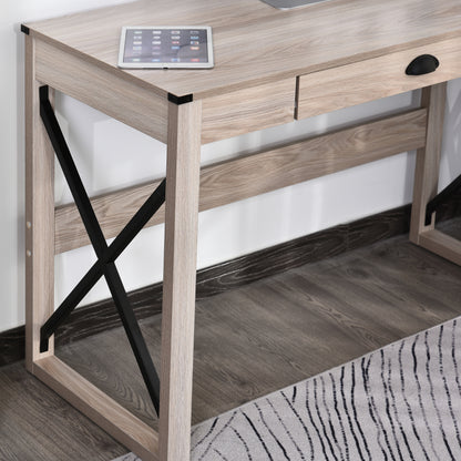 Computer Desk Writing Table with Drawer Home Office Workstation Large Tabletop 112Lx51Wx76Hcm