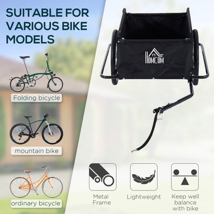Bike Cargo Shopping Carrier Trailer With Removable Cover-Red/Black
