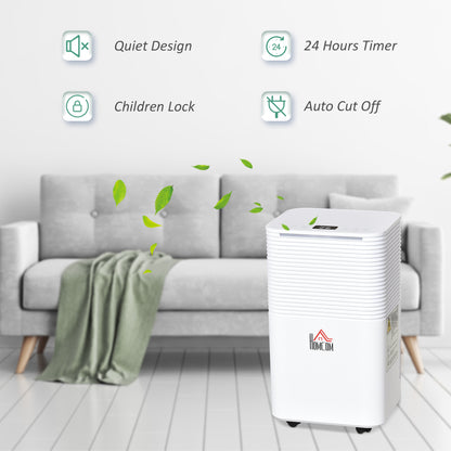 10L/Day 2000ML Portable Quiet Dehumidifier for Home Laundry Room Bedroom Basement, Electric Moisture Air De-Humidifier with 3 Modes