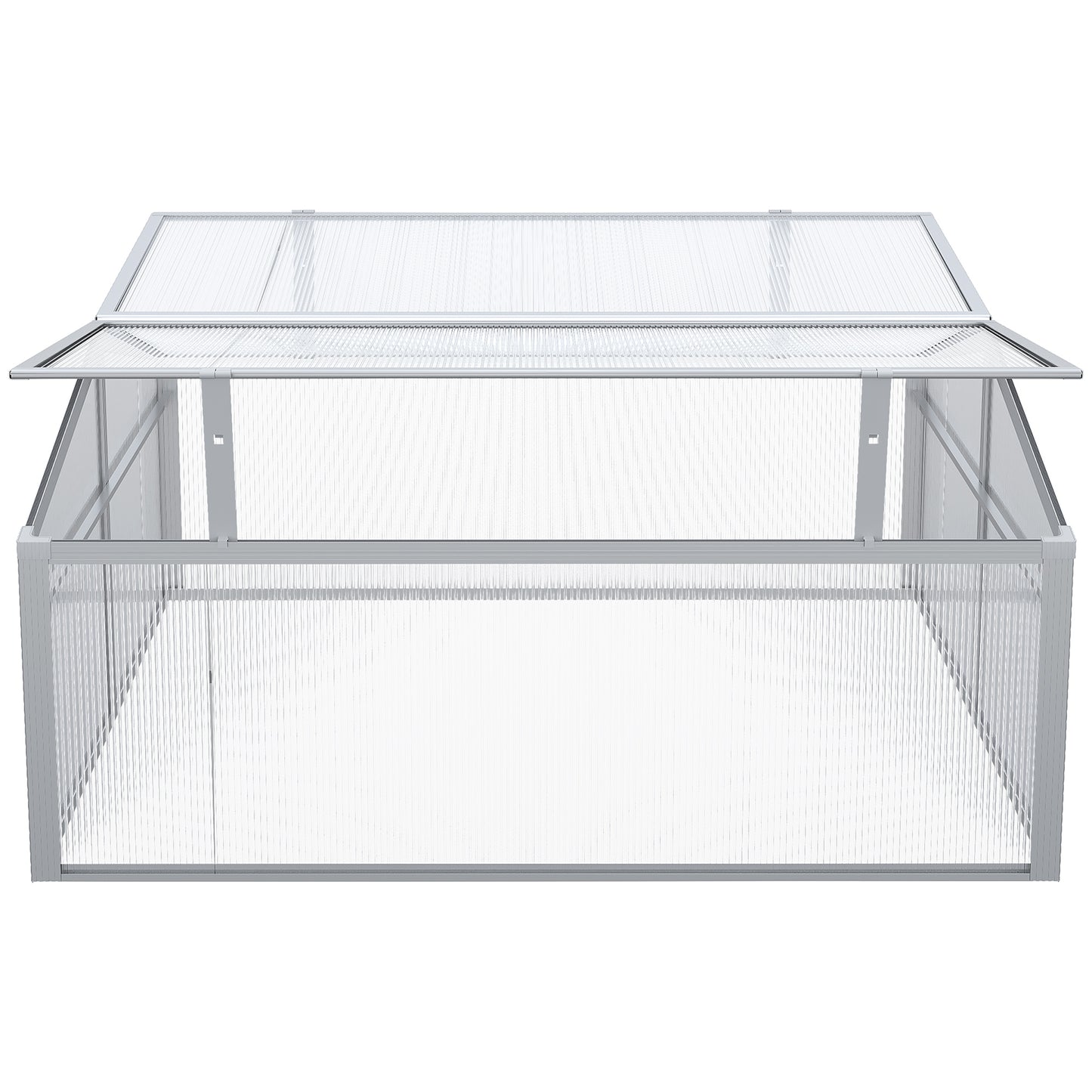 Outsunny Outdoor 2 Level Adjustable Roof Cold Frame Greenhouse with Aluminium Frame